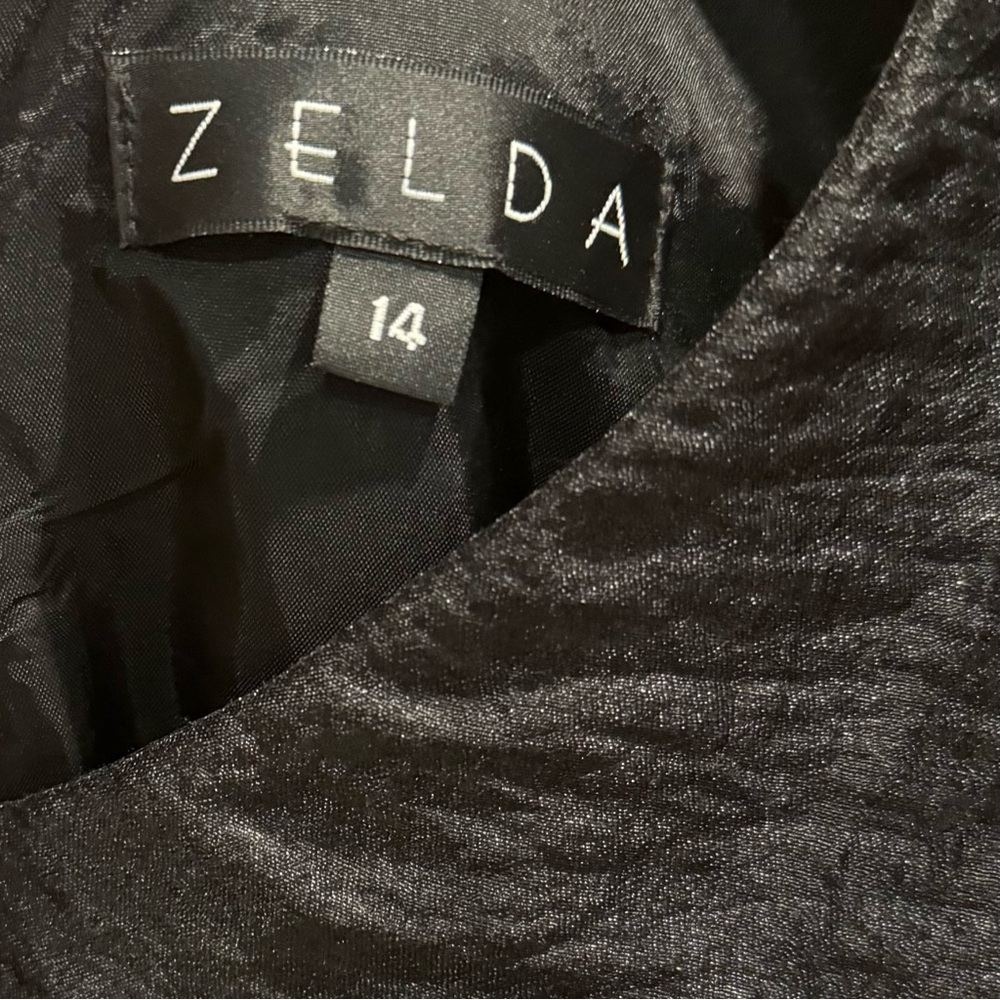 Zelda Vintage Black Sleeveless Midi Dress & Bolero Jacket Size 14 - Picture 9 of 12